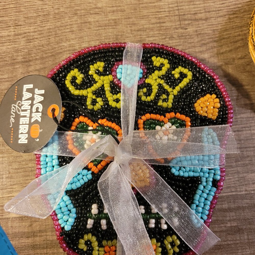 Sugar skull coaster set